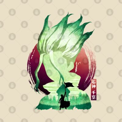 Alternative view of Minimalist Silhouette Senku Tapestry