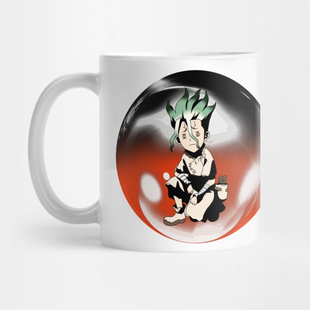 Senku Ishigami Dr Stone Closed Eyes Chibi Mug
