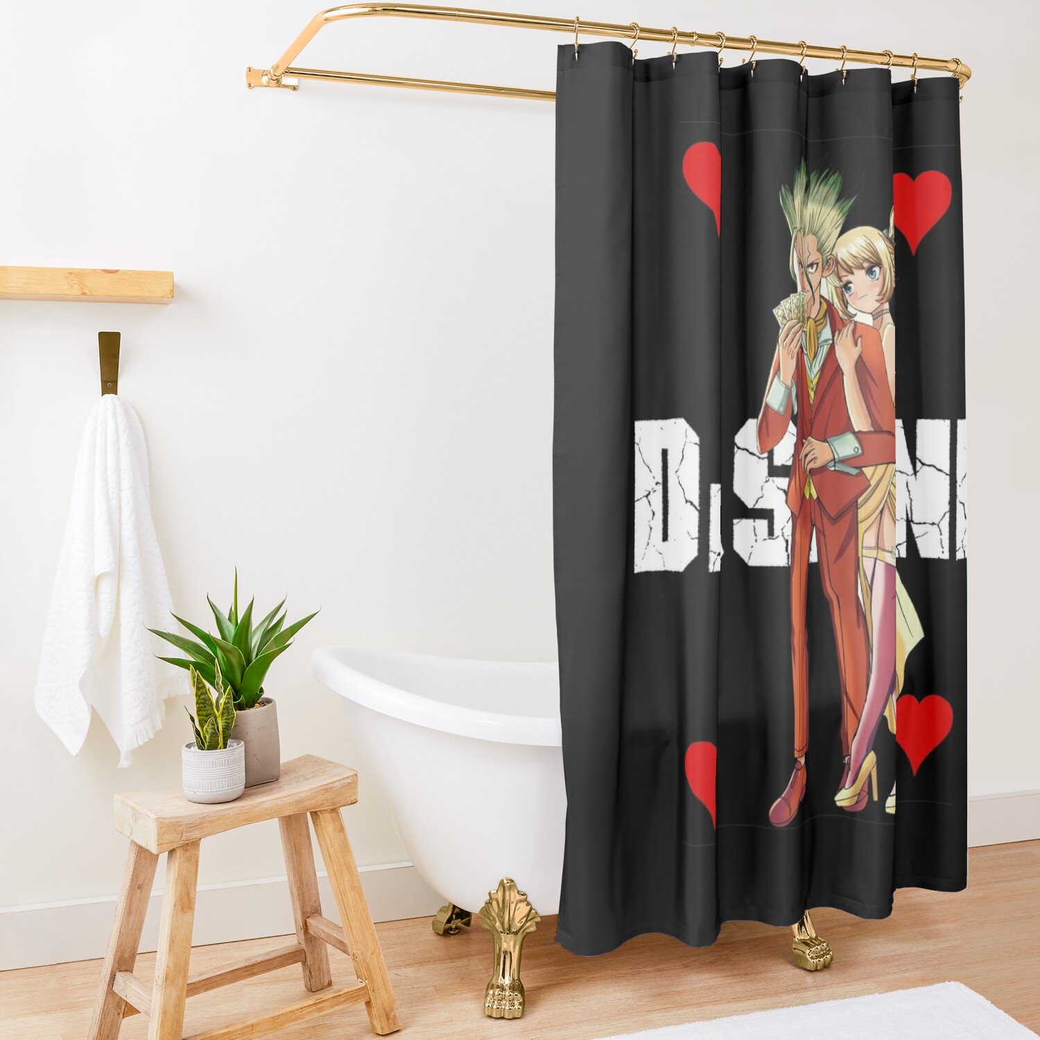 Theme Stone Anime Shower Curtain