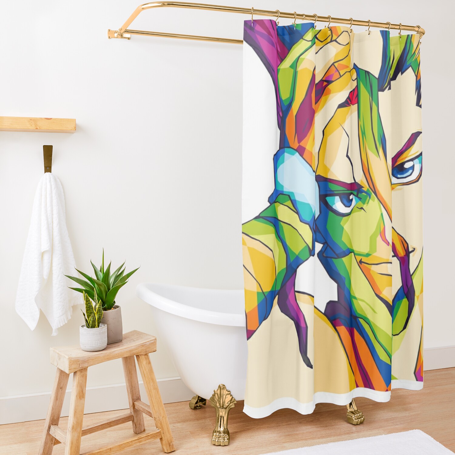 Pop Art Anime Boys Shower Curtain